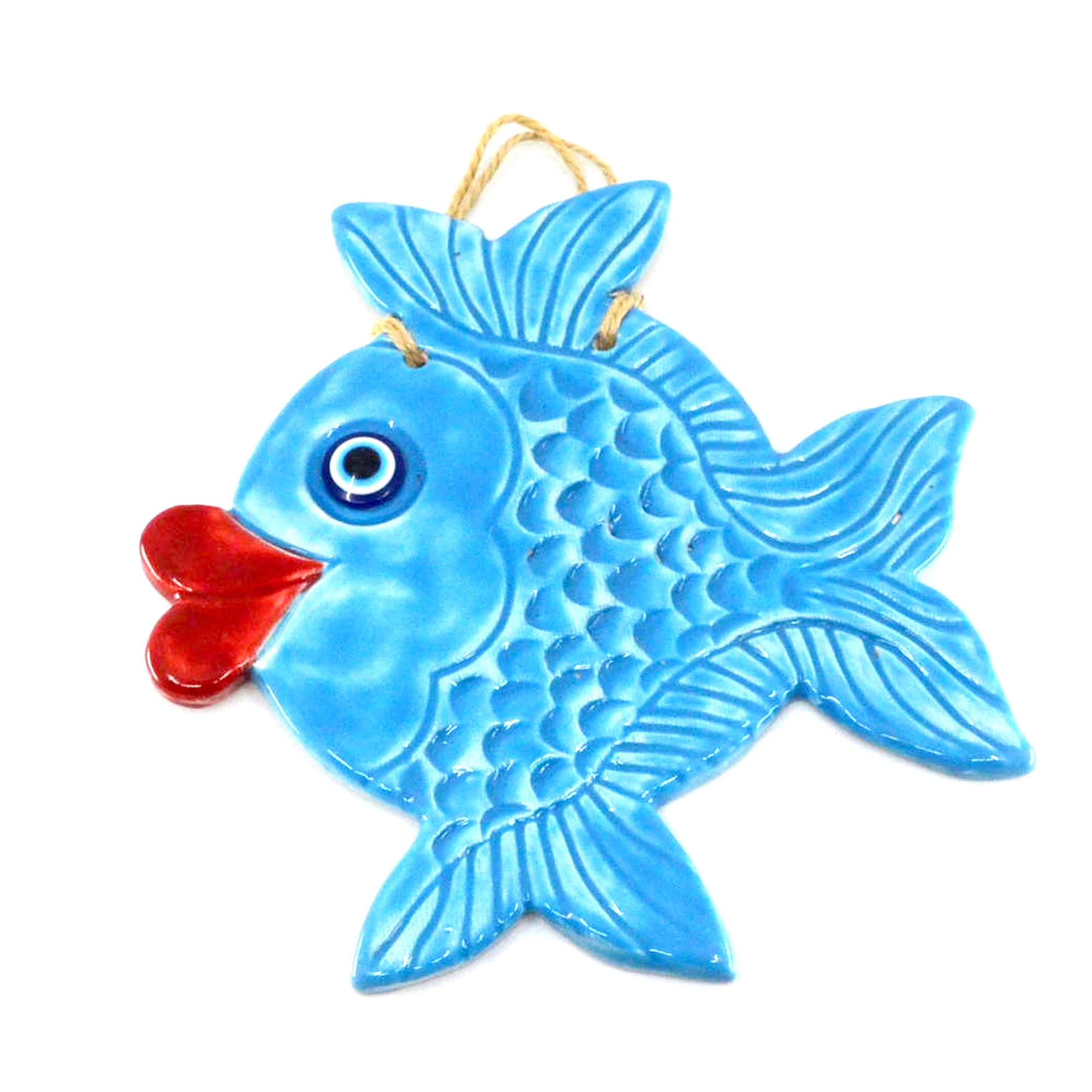 

New season handmade ceramic fish wall decoration indoor and outdoor high quality Christmas gift female