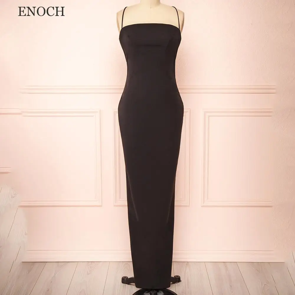 

ENOCH Elegant Square Collar Mermaid Evening Dresses Spaghetti Straps Backless Lace Up Formal Gowns Zipper New Vestidos De Noche