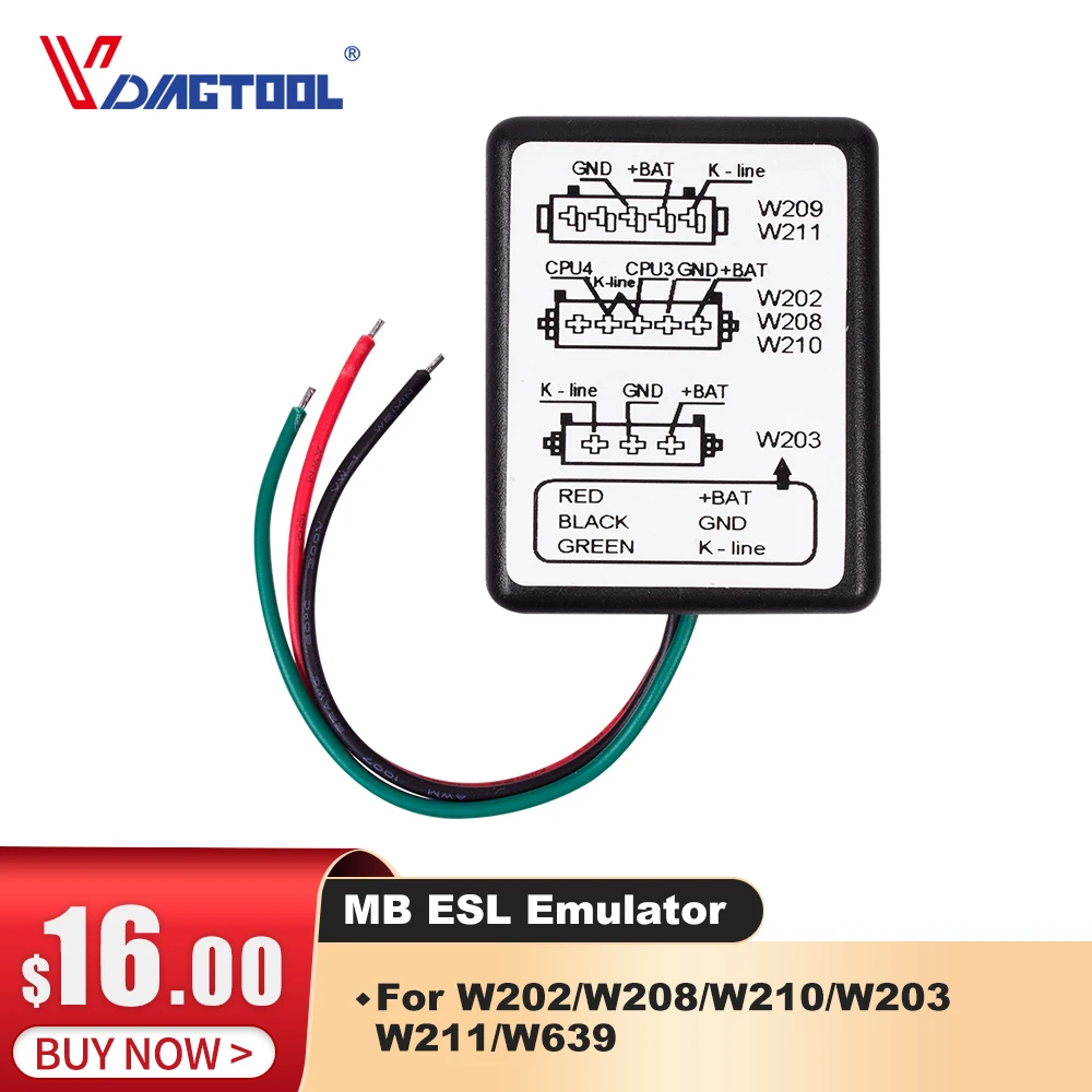 

MB ESL Emulator Auto Key Programmer OBD2 Code For Mercedes esl Emulator For W202, W208, W210, W203, W211, W639 FREE SHIPPING