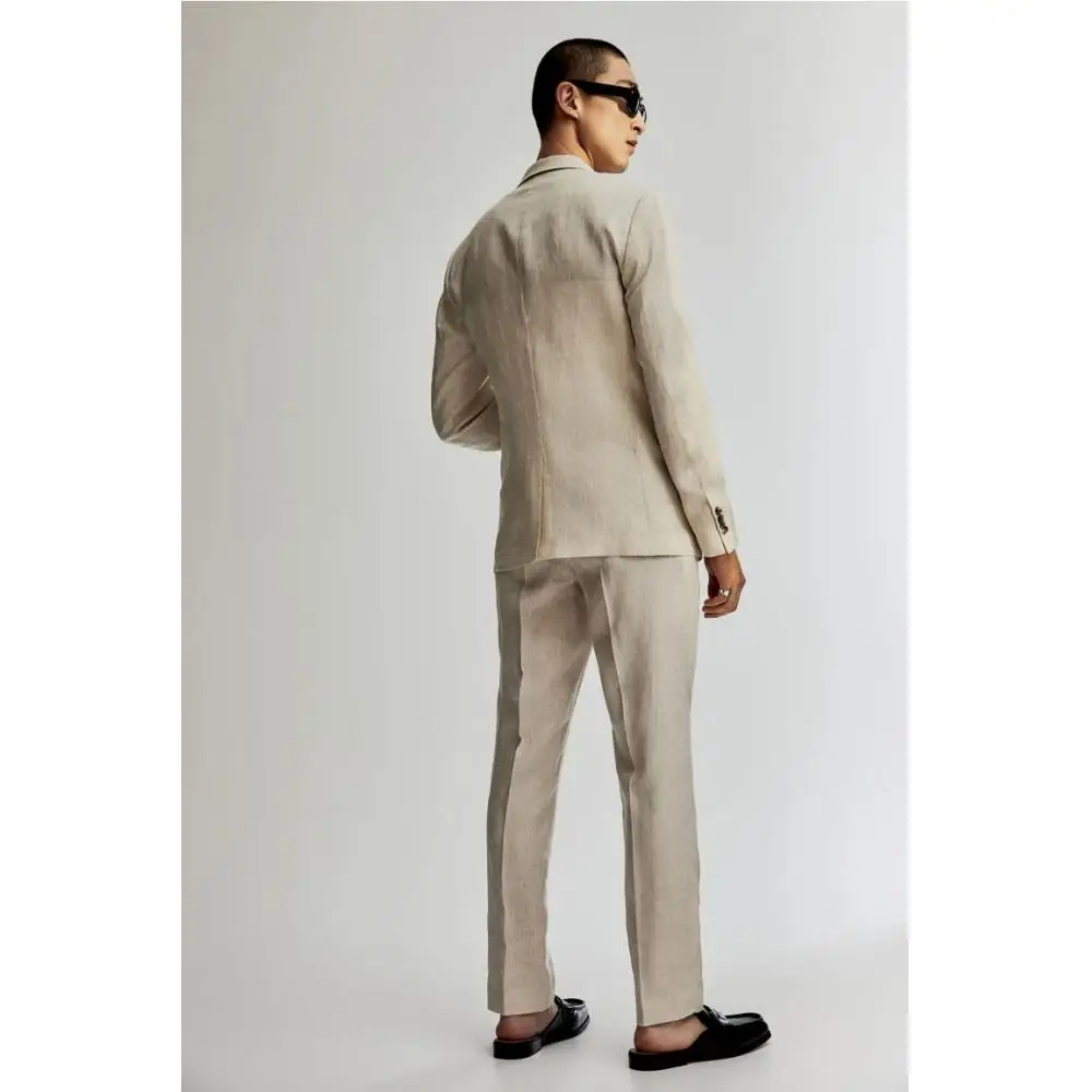 Льняной жакет H M sliM Fit светло-бежевого цвета