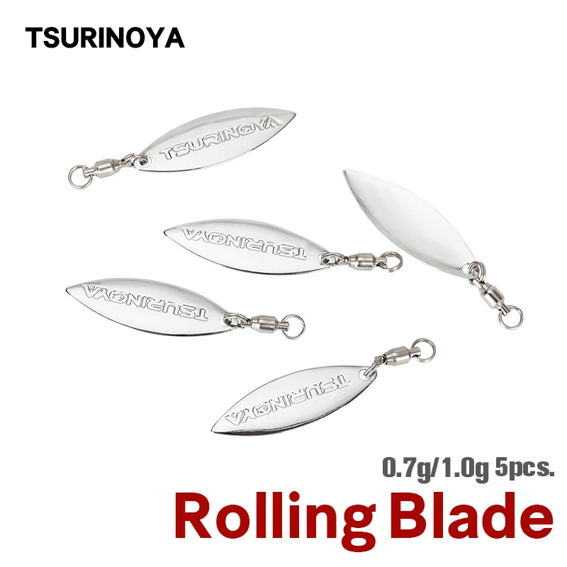 

TSURINOYA 5PCS Metal Lure DIY Swivel Rolling Spinner Blade 1.0g 1.2g Artificial Spinnerbait VIB Frogs Fishing Spoon Accessories