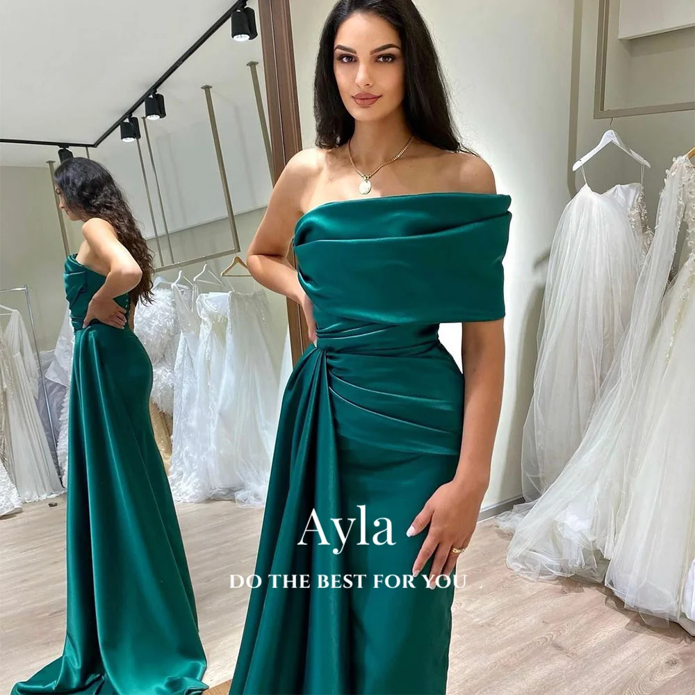 Купи Customizable Colors Mermaid Side Slit Evening Dress One Shoulder Evening Gown Satin Fomal Party Dress robe de soirée femme за 4,319 рублей в магазине AliExpress