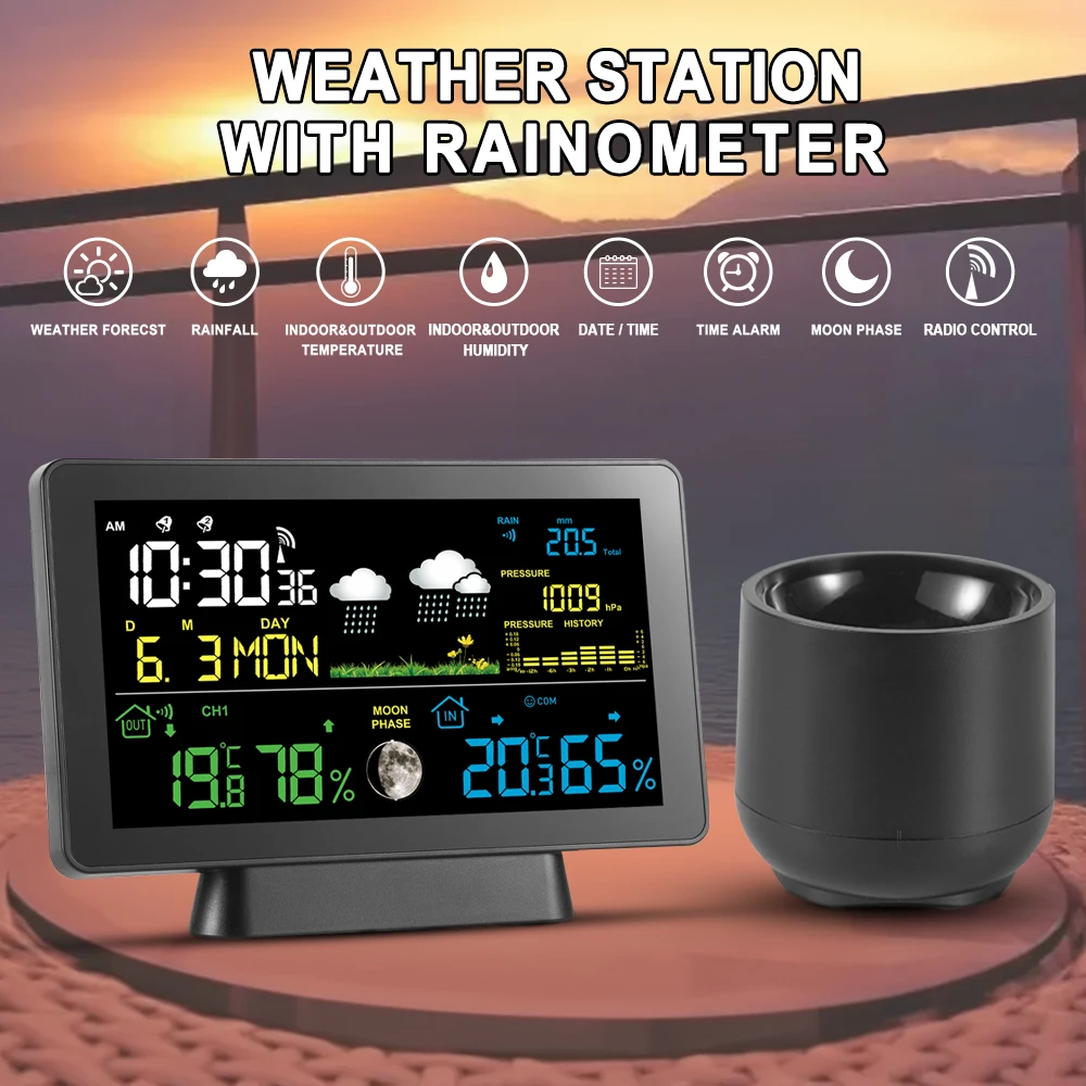 Метеостанция 7-в-1 с уличным датчиком и дождя