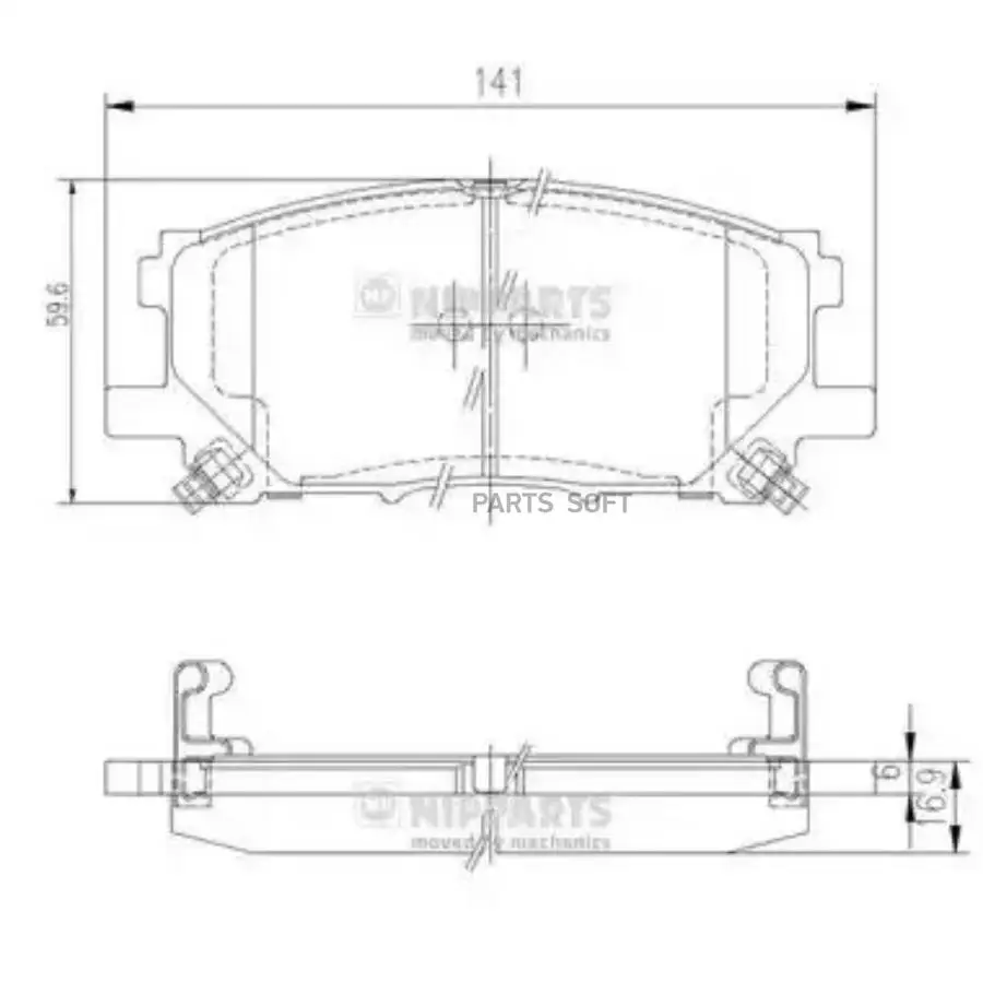Колодки тормозные LEXUS RX300/RX330/RX350 03 08/RX400H 05 09 передние J3602125