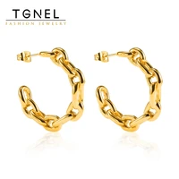 french style stainless steel earrings for women interlocking c type half ring open earrings jewelry gifts