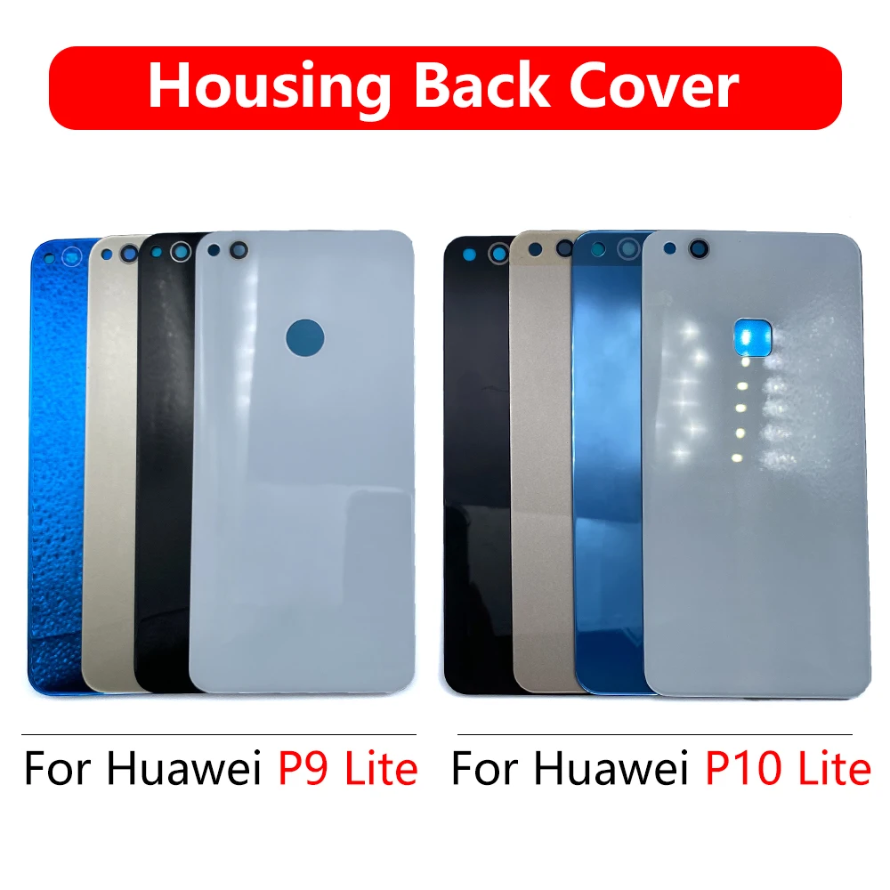 

10 Pcs Back Glass Battery Cover For Huawei P8 Lite 2017 Honor 8 Lite P9 Lite P10 Lite Back Glass Cover Rear Door Housing Case