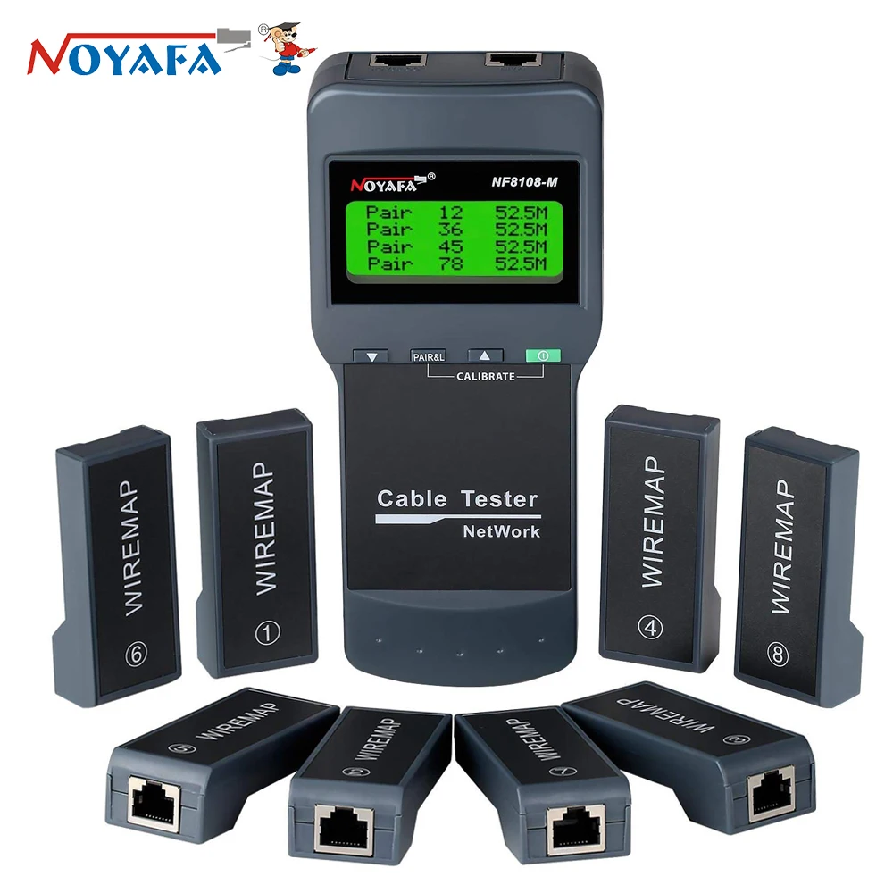 NOYAFA NF-8108M Network Cable Tester with 8 Remote Measure Length Tracker Network Tool for STP/UTP Twin Twisted Cables