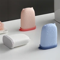 3 colors optional travel portable soap box creative ice cream shape soap box home bathroom supplies silicone shelf with lid