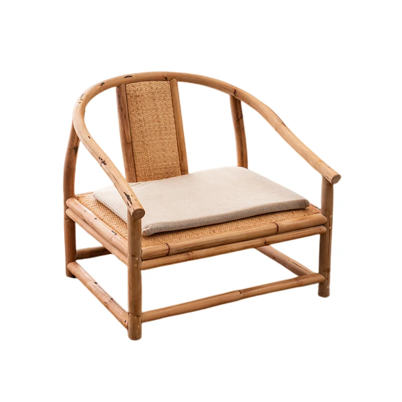 

Handmade Bamboo&Rattan Tatami Zen Chair Japanese Style Low Stool Seat For Tea, Coffee in Home Living Room or Balcony Furniture