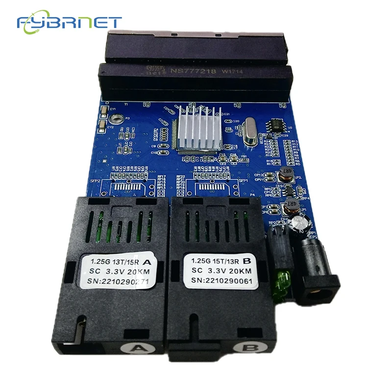 4 шт. гигабитная пластина metro Fiber 20 км 2 волокна RJ45 PCBA плата SC коннектор 10/100/1000 м