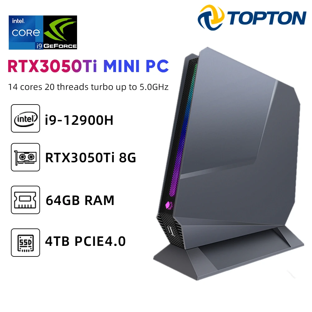 

2023 Mini Gamer PC 12th Gen Intel i9 12900H i7 12700H Nvidia RTX 3050Ti 8G PCIE4.0 2xDDR4 Windows 11 Desktop Computer 3x4K WiFi6