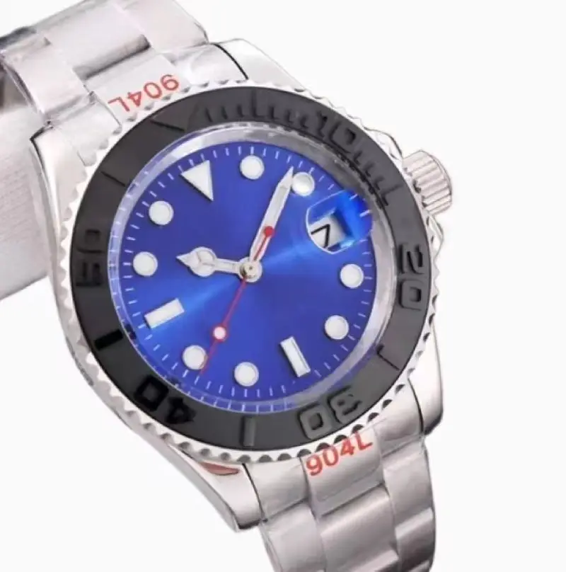 

40mm Mens Mechanical Watch High Quality Yacht Style Sapphire Glass Master Stainless Steel Strap Watches