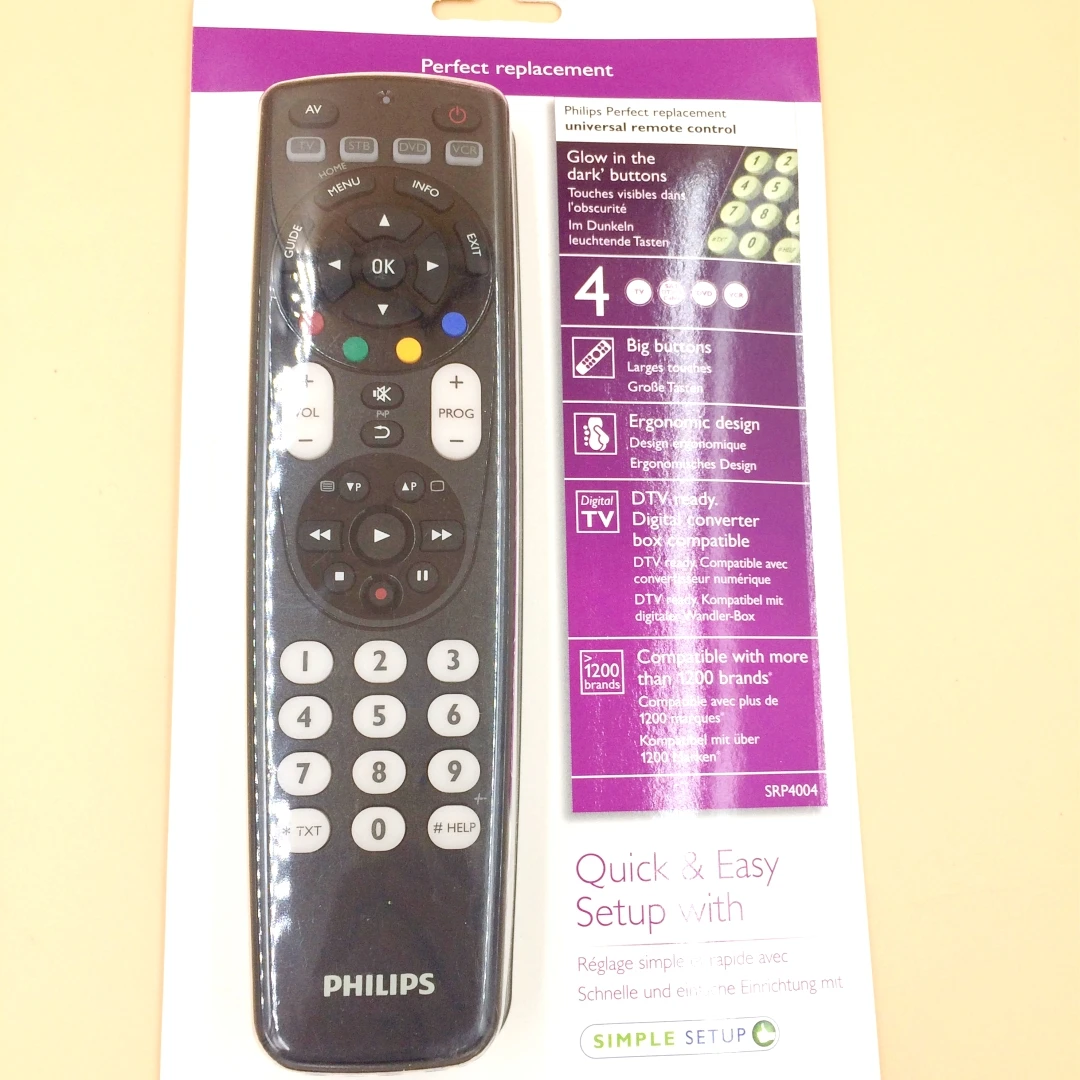

4 IN 1 Universal TV / STB / VCR / DVD Remote Control For PHILIPS SRP4004