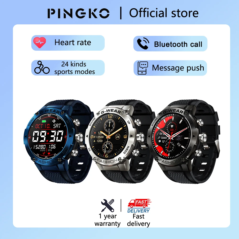 

PINGKO Man Smart Watch K22 LEM Multiple Sports Modes FO Bluetooth Call i13 Smartwatch Waterproof Fitness Tracker PK t rex pro