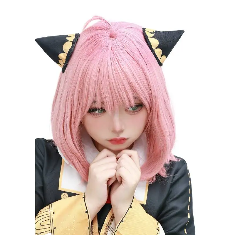 

Anya Forger Wig SPY×FAMILY Cosplay Wig Short Straight Pink Synthetic Hair Wig Halloween Party Woman Cute Wig Best Christmas Gift