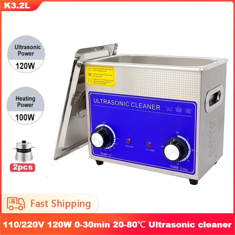 

Professional Ultrasonic Cleaner 2L Lab Sonic Cleaner Ultrasonic Parts Cleaner With Digital Timer and Heater For Jewelry Rings