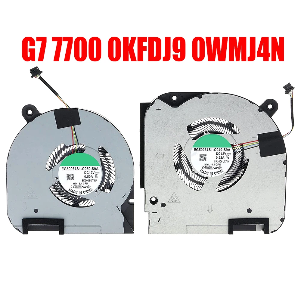Вентилятор графического процессора ноутбука для DELL G7 17 7700 фотографического телефона 0KFDJ9 KFDJ9 0WMJ4N WMJ4N 12 В постоянного тока 0,5 А пара Новинка