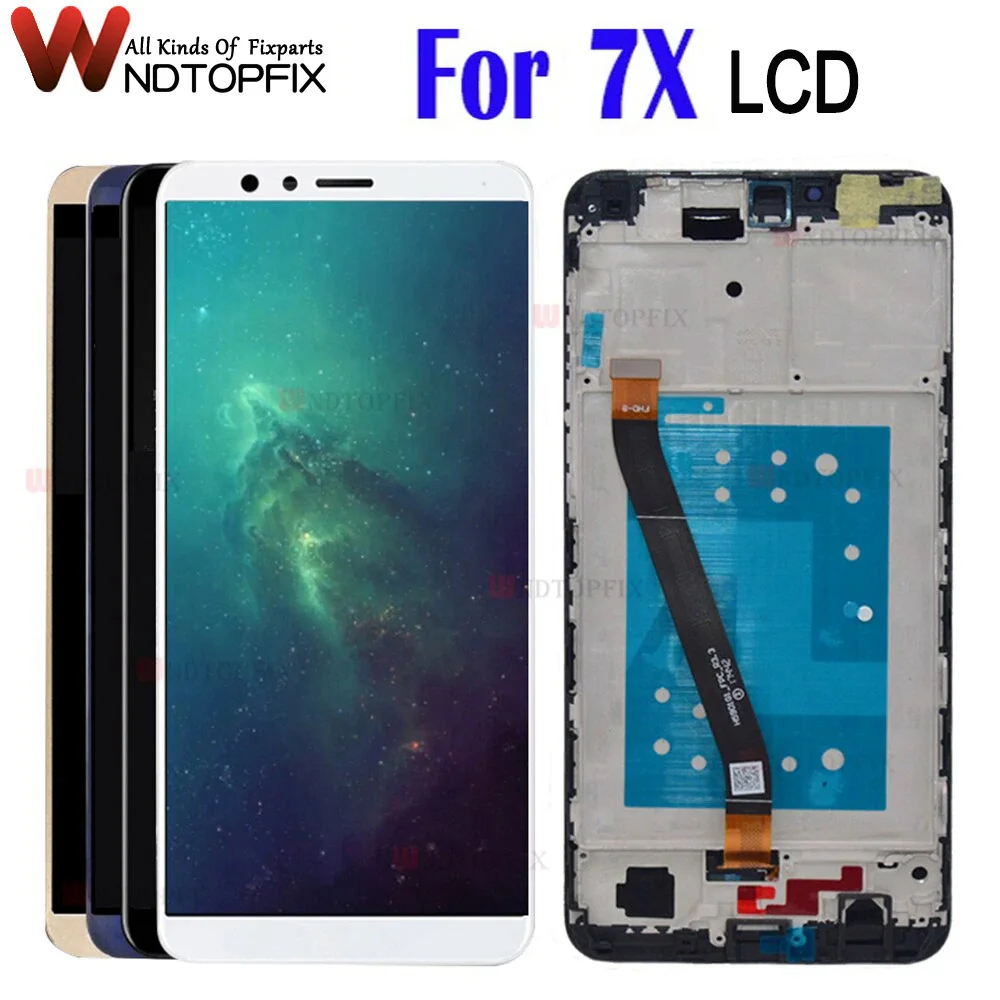 ЖК-дисплей 5,93 дюйма для Honor 7X, дисплей с сенсорным экраном в сборе, Замена для Huawei Honor 7X, дисплей, модели Φ L22 L24, ЖК-дисплей