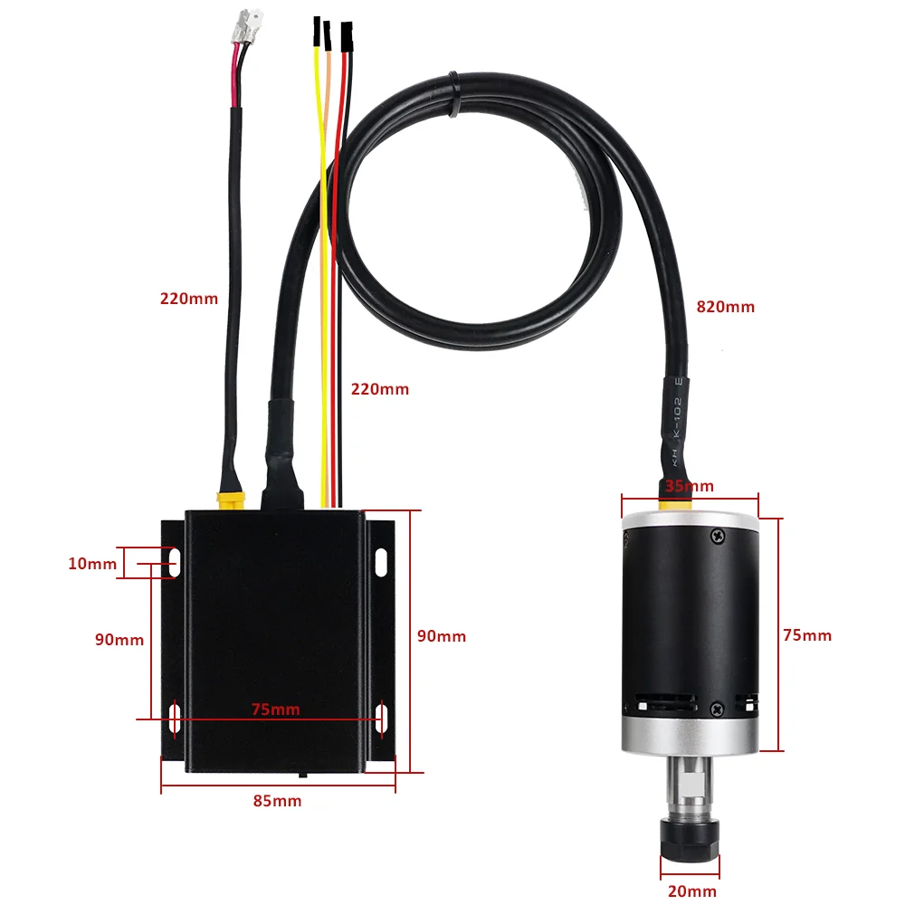 Brushless Dc Motor Kit 10000 Rpm 24V Drive Board With Cable Suitable For CNC 3018 Pro Engraving Machine, Low Noise, Long Life