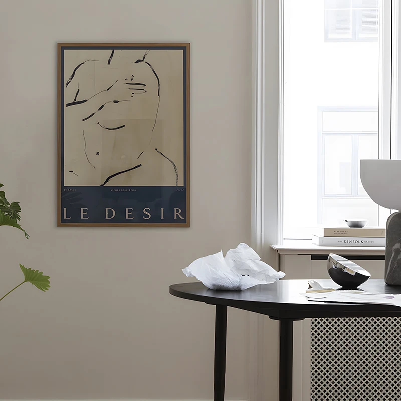 Абстрактный геометрический постер Женская линия тела настенный художественный