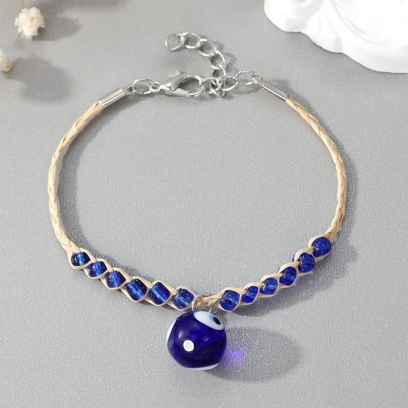 

Turkish Blue Evil Eye Bracelet Colorful Crystal Resin Beads Braided Rope Adjustable Lucky Bracelets for Women Men Charm Jewelry