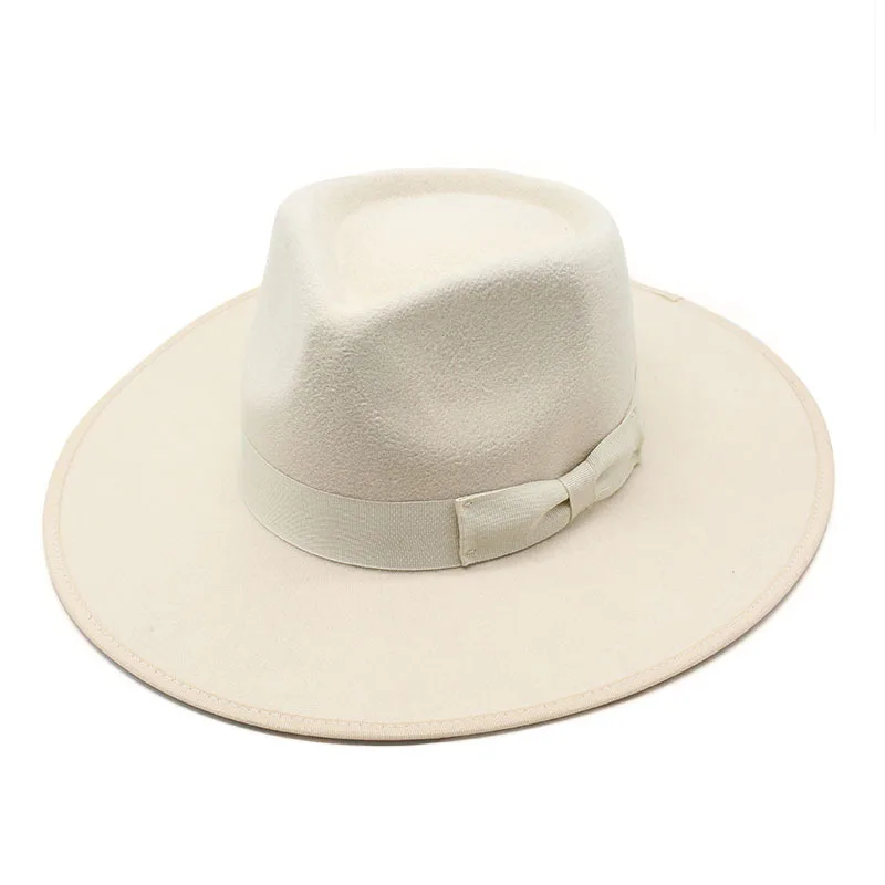 

New Wide Brim Fedora Hat Women Men Wool Felt Hats Gentleman Elegant Lady Winter Jazz Church Panama Sombrero Cap