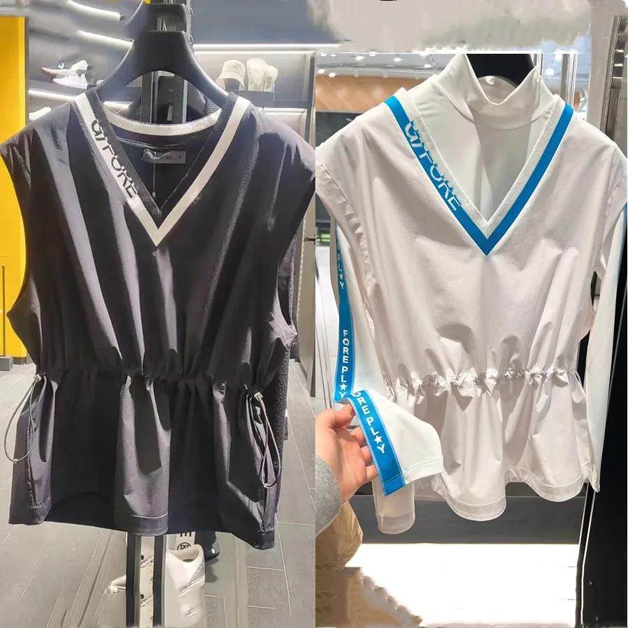 Spring/summer 2022 new golf V-neck women's lightweight vest waterproof, can be matched with long and short sleeves practical