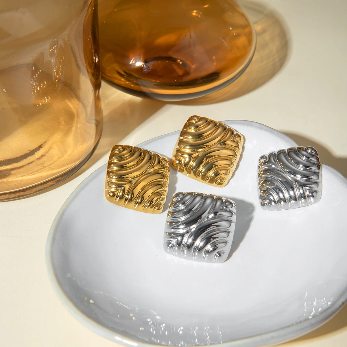 Uworld Модные Серьги-гвоздики Из Нержавеющей Стали Женские Геометрические