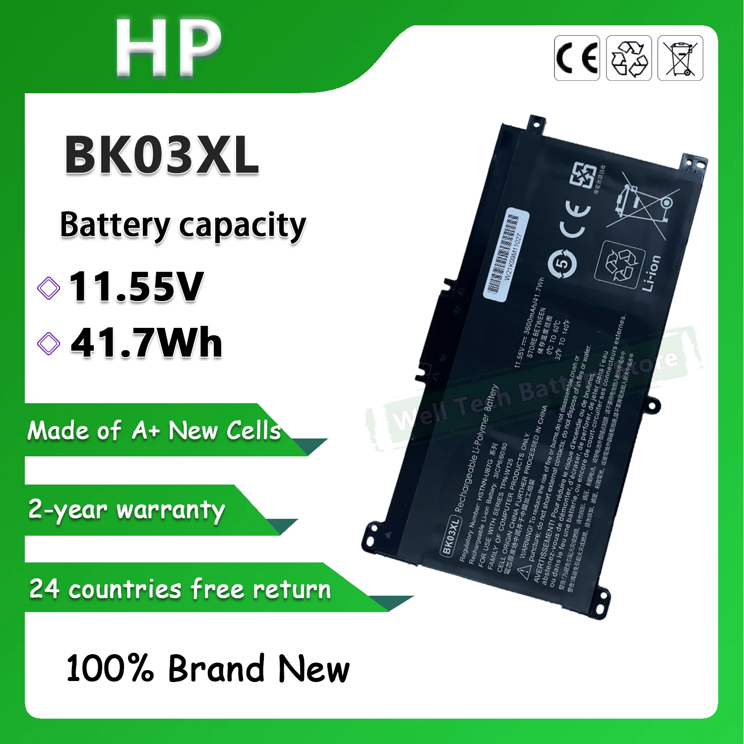 3CELLS BK03XL Аккумулятор для ноутбука HP X360 14M-BA 14-BA102TU Series