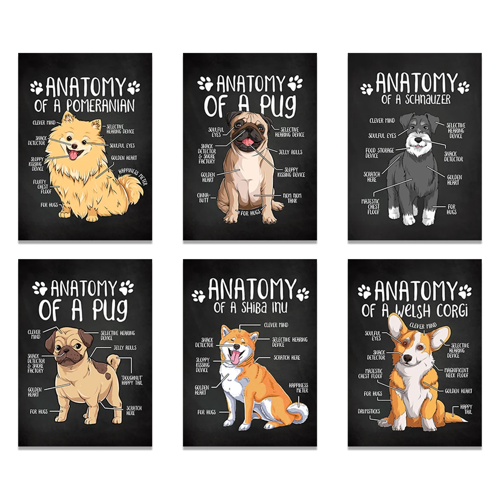 Собака яркие характеристики животных искусственная печать Настенная картина