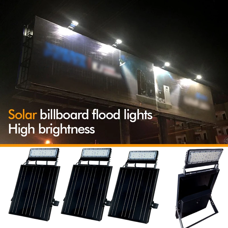 ACMESHINE 50W Super Solar Led Billboard Lights Aluminum Billboard Flood Lights IP65 Adjustable Bracket Advertising Lamp