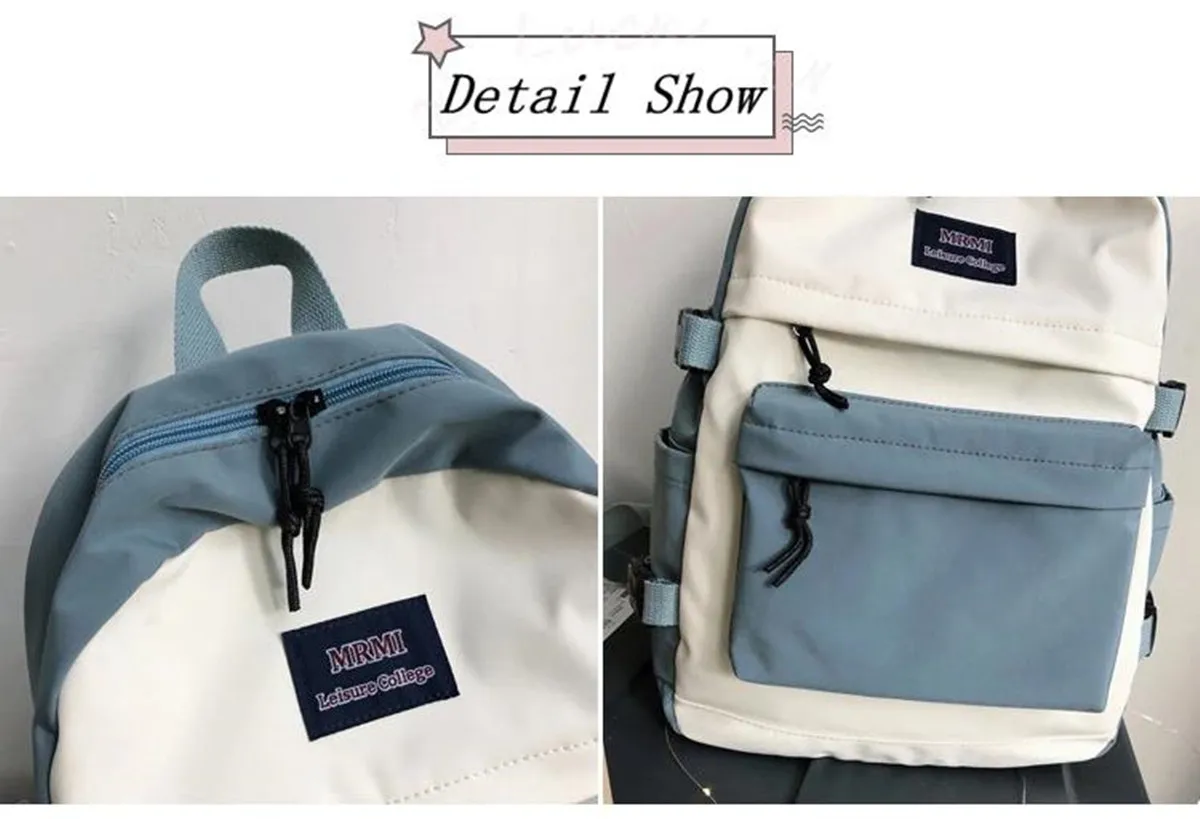 High School And College Students Backpack Colorful Schoolbag Men Shoulder Bag Female Korean Version Of a Hundred Casual Simple F