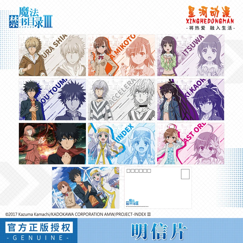 

Genuine Authorization A Certain Magical Index To Aru Majutsu No Index Journaling Accessories DIY Material Greeting Postcard