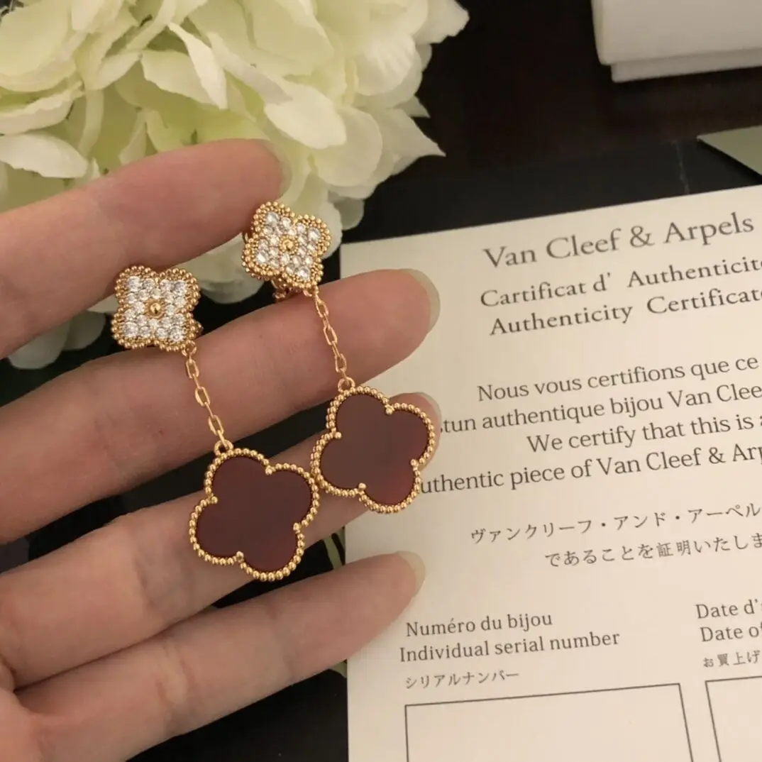 точная копия 1:1 Новые ЖемчуЖные Серьги Van Cleef & Arpels Вечерних Ювелирных Украшений