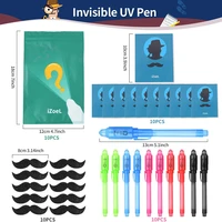10 pen ink magic invisible pen 10 notebook 10 mustache invisible uv pens with uv lamp detective gift birthday pinata toys novel