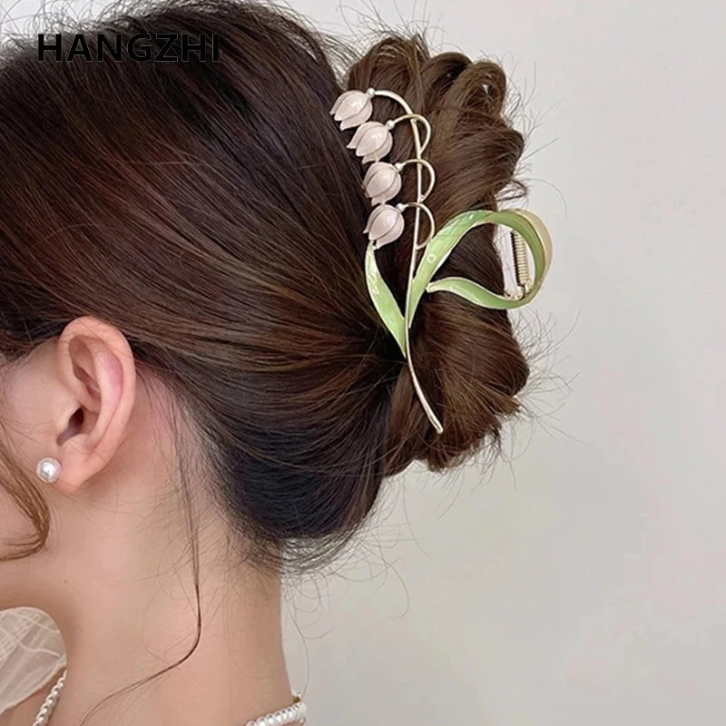 Ful Bell Orchid Metal Irregular Accessories Claw Clip Hair Clip For Women Girls Elegant Ponytail Clip