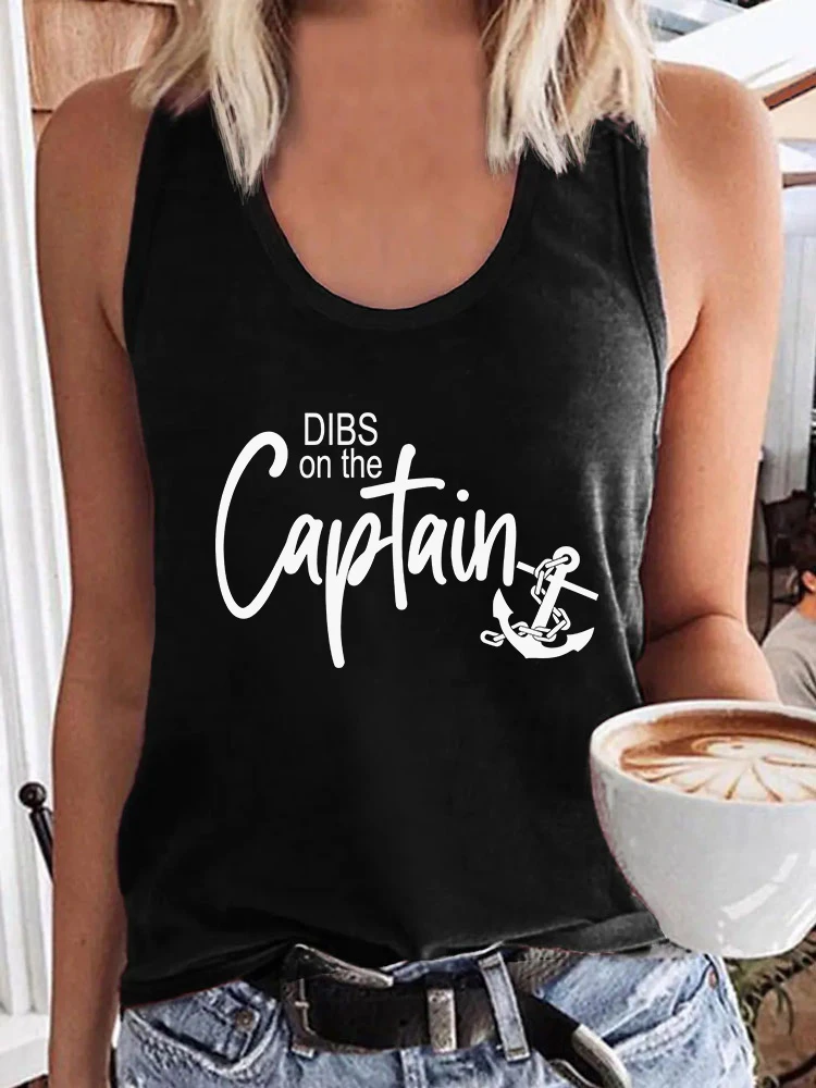 

Funny Letter Tank Top for Women Captain Racerback Tanks Casual Sleeveless Graphic Tees Shirts Summer Beach 2023 Country Music