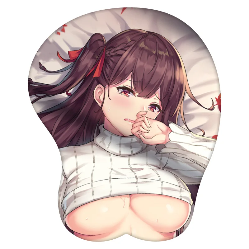 

3D коврик для мыши с аниме WA2000, силиконовый коврик для мыши для девочек с подставкой для запястья, привлекательный креативный игровой коврик для мыши