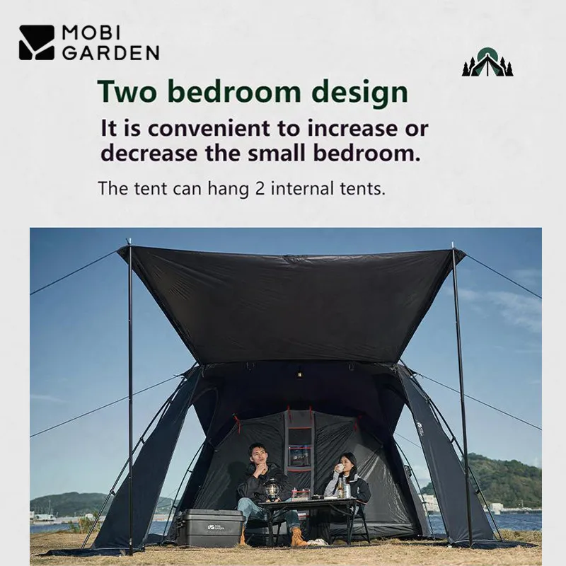 MOBI GARDEN Роскошная палатка для кемпинга Сверхлегкая нейлоновая туннельная 70D