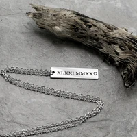custom necklace for men personalized name date guy necklaces pendants dad gift silver stainless steel jewelry fathers day gifts