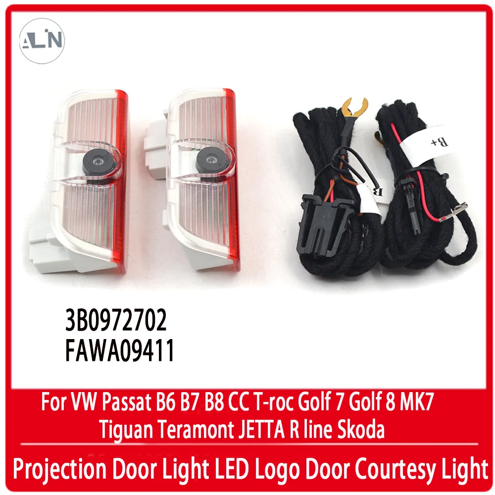 

For VW Passat B6B7B8 CC T-roc Golf 7 8MK7 Tiguan Teramont JETTA R line Skoda projection door light LED Logo Door Courtesy Light