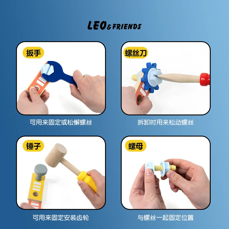 Детский Деревянный Ящик Для Инструментов Fix It' By Scientkidz С 28-компонентным Набором