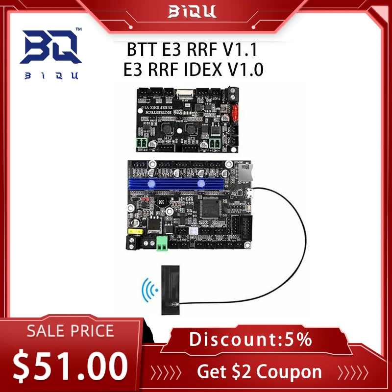

BIGTREETECH E3 RRF v1.1 материнская плата RRF IDEX V1.0 с TMC2209 UART Запчасти для 3D принтера Ender 3 PRO V2 обновление SKR V1.4 Turbo