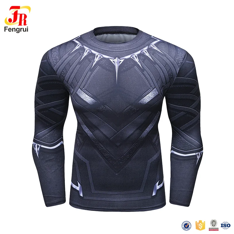 

Цифровая печать на заказ ODM/OEM Skull Mma Bjj Rashguard с длинным рукавом, компрессионная Мужская Спортивная футболка для фитнеса