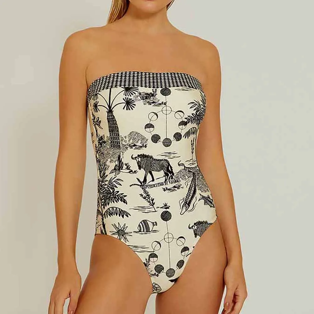 Женский слитный купальник с чашками пуш-ап треугольный пляжная одежда для