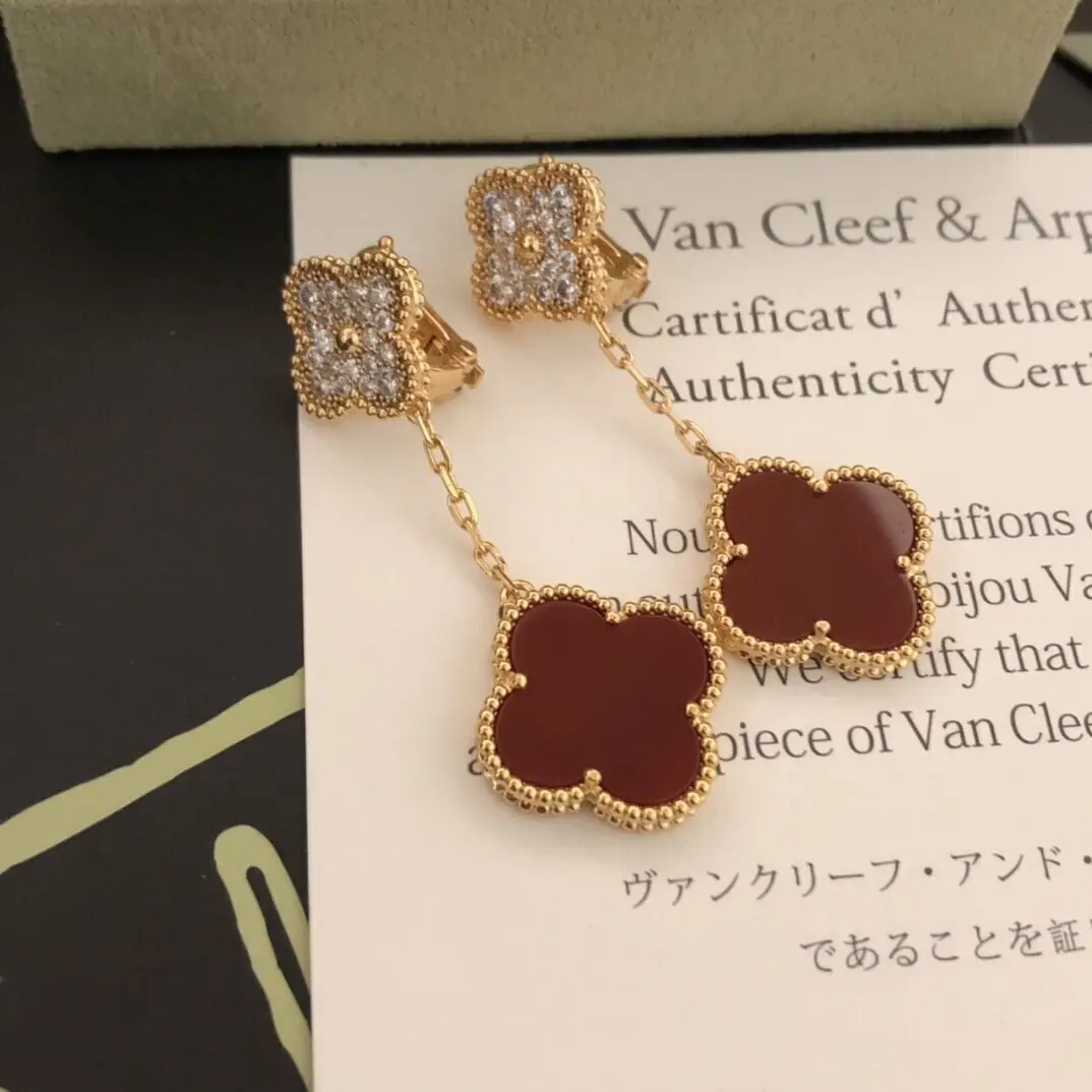 точная копия 1:1 Новые ЖемчуЖные Серьги Van Cleef & Arpels Вечерних Ювелирных Украшений