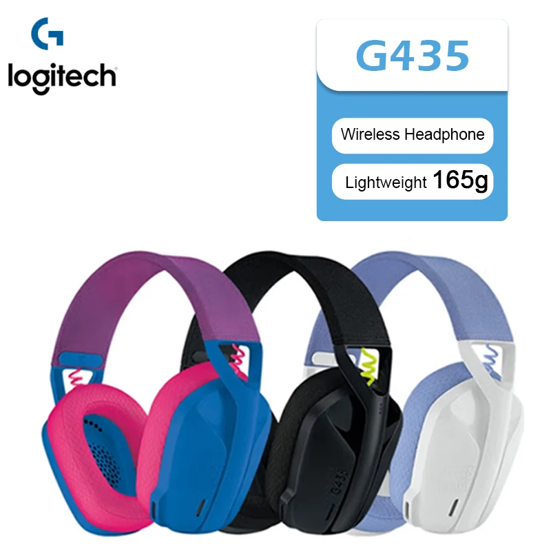 Беспроводная игровая гарнитура Logitech G435 LIGHTSPEED Bluetooth с объемным звуком, наушники для ПК, портативных игр и музыки