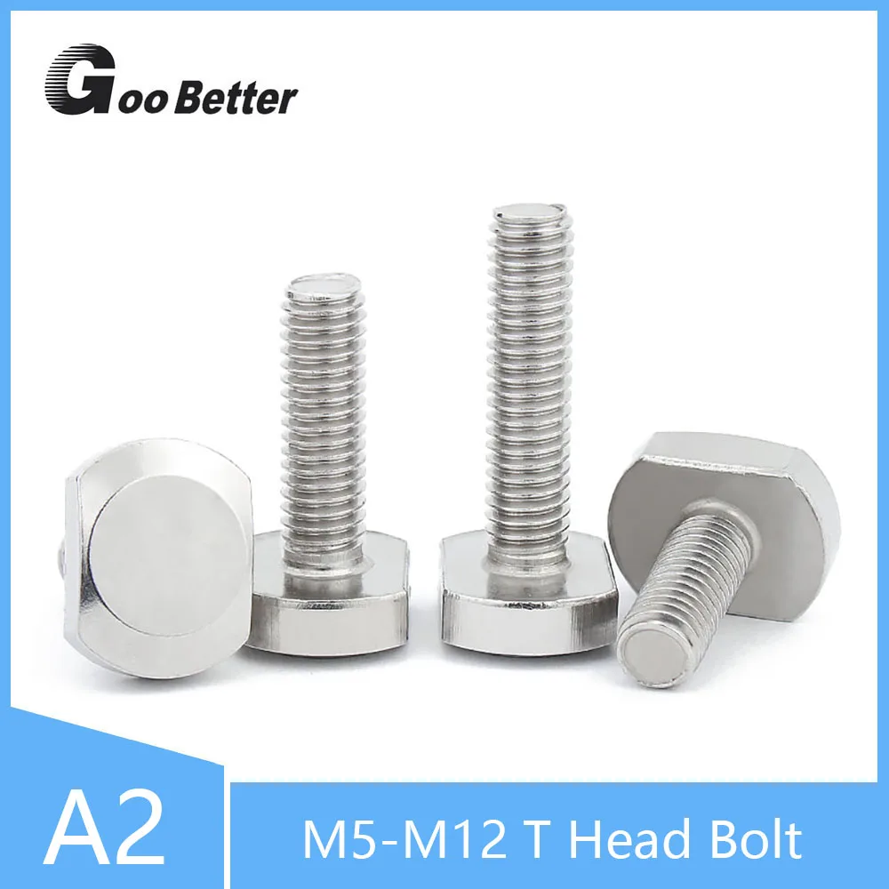 

1/2/5Pcs M5 M6 M8 M10 M12 T Hammer Head T Bolt A2 304 Stainless Steel