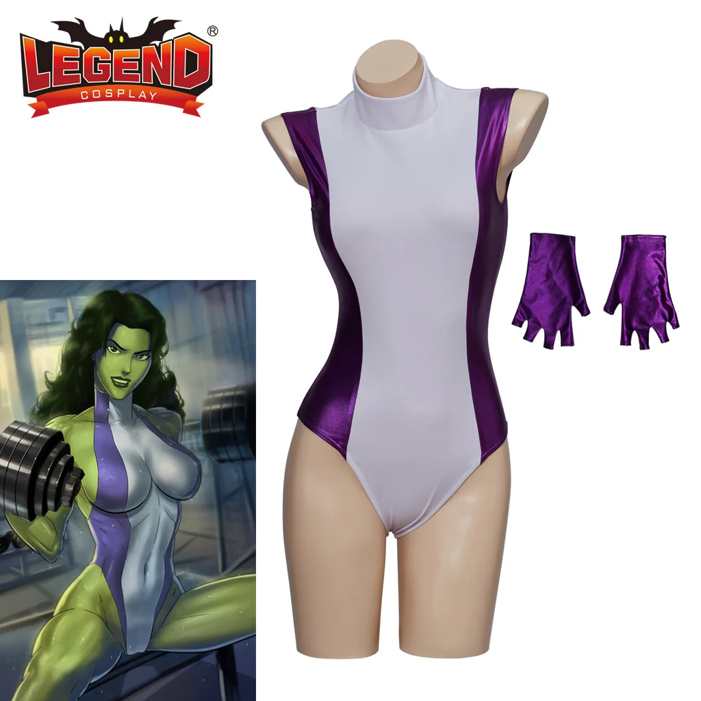 

She Hulk Costume Women Cosplay Jumpsuit Sexy Female Superhero Costume Zentai Suit Bodysuit for Adult