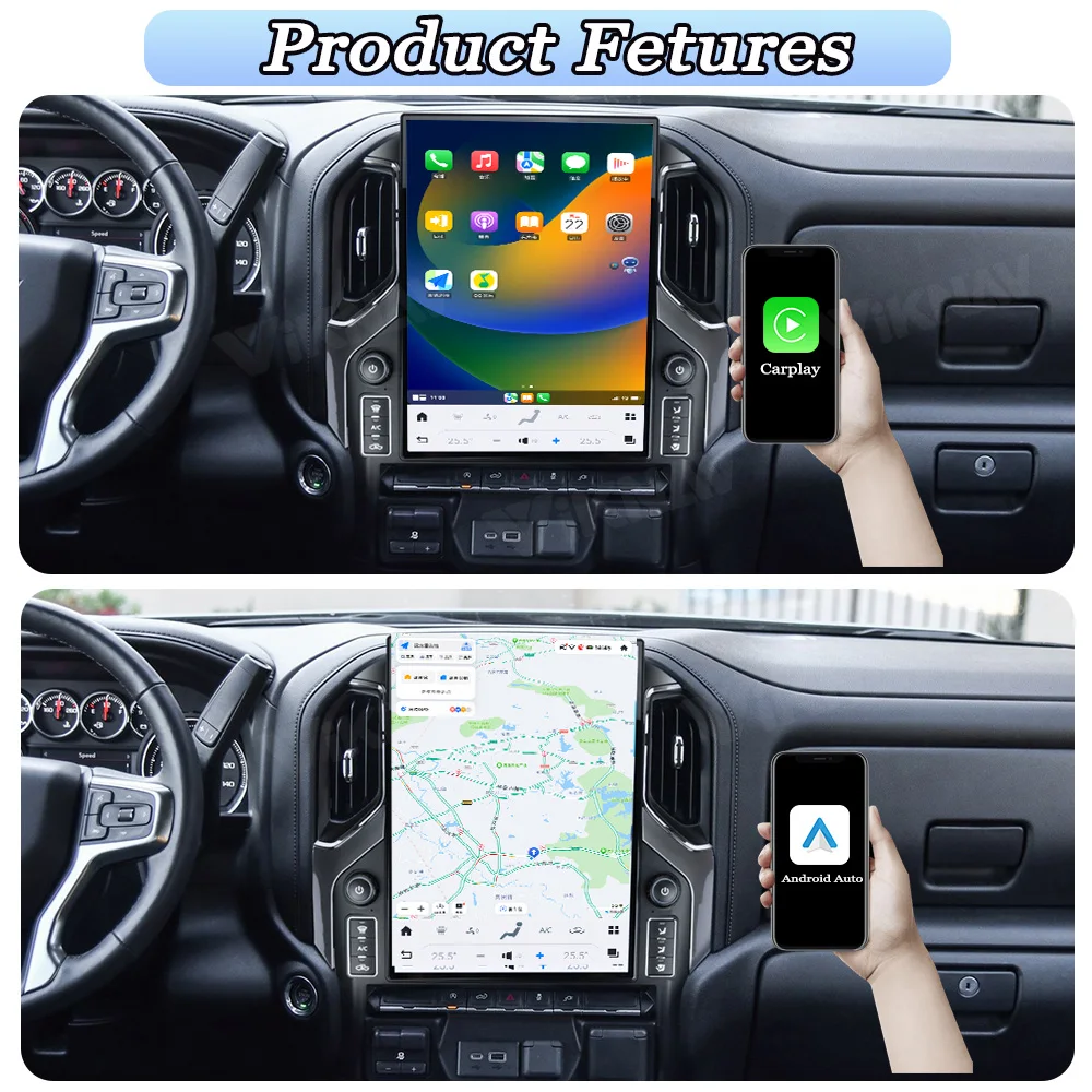 Viknav Android автомобильный радиоприемник для GMC Sierra Chevrolet Silverado 2019-2023 15 6-дюймовый HD